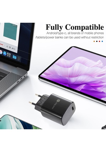 Pd11 Tek Pd3.0 Usb-c / Tip-c 20w Hızlı Şarj Cihazı 1m Tip-c Tip-c Veri Kablosu, Ab Fişi Beyaz Beyaz