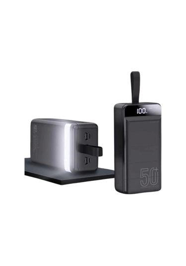 Powerbank 50.000 Mah Dijital Göstergeli Taşınabilir 4 Portlu Hızlı Powerbank Çok Renkli