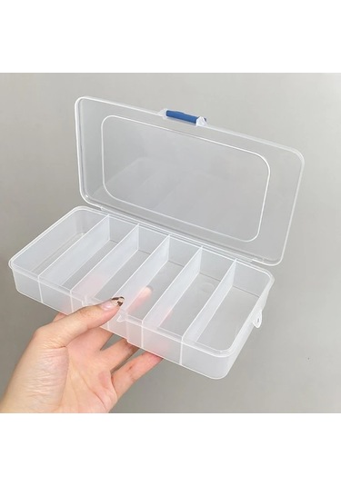 Gateesat 6 Gözlü Şeffaf Saklama Kutusu Toz Geçirmez Takı Ve Aksesuar Organizer Şeffaf 6 Bölmeli Saklama Kutusu