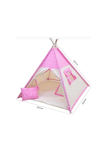 Conconbebe Pembe Yıldız Desenli Çocuk Oyun Çadırı Oyun Evi
