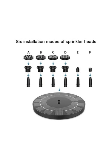 Fortunelane Güneş Enerjili 190l/saat Akışlı 6 Fişli Havuz Fontanı - Bahçe, Park