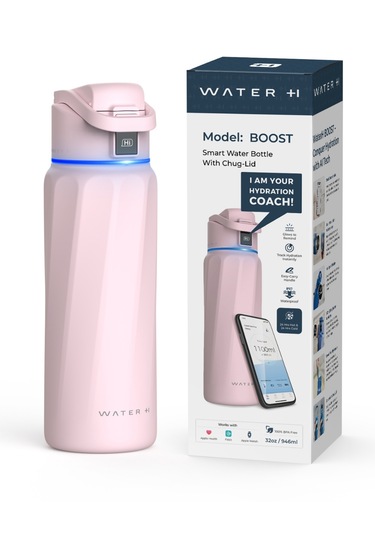 Waterh Boost Akıllı Termos Hidrasyon Takibi Yapan, Yalıtımlı 0,71l / 24oz Akıllı Şişe Açık Pembe