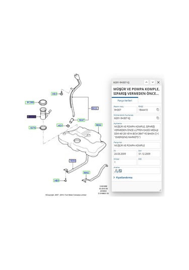 Depo Şamandırası Komple Mondeo Smax 2.0 Duratec 10 Fdr9644 - 6g919h307ej