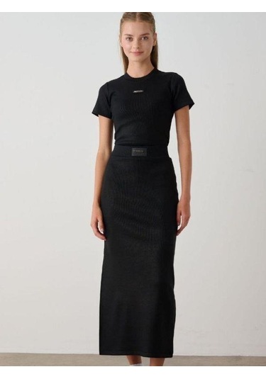 Kız Çocuk Kaşkorse Uzun Kalem Etek-15349 Siyah