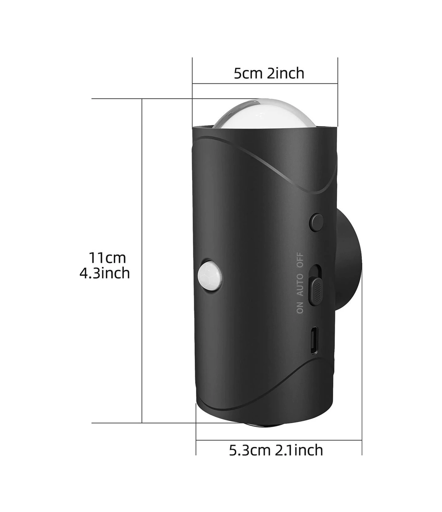 Yaleker Usb Şarjlı Rgb Renkli Led Gece Lambası, İkisi Bir Arada Hareket Sensörlü, 7 Renk Seçeneği, 1500mah Pil, Duvar/üst Yüzey Montajlı, Ev İçi Kullanım - 2 Adet Set Siyah