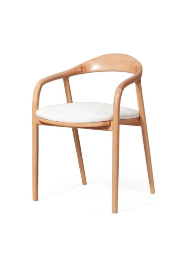 Zodiac Exclusive Yılan Ahşap Sandalye Natural - Beyaz