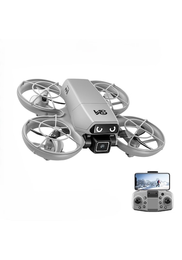 Drone Çift Hd Kameralı 90 Ayarlanabilir Engel Sensörlü, Tek Tuş Kalkış / İniş, Uzaktan Kumandalı