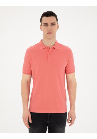 Pierre Cardin Erkek Mercan Tişört Basic 50280754-vr186 Narçiçeği