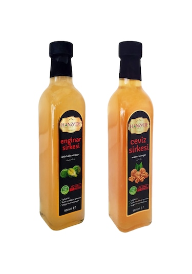 Hanzade Bitkisel Enginar + Ceviz Sirkesi 500 ML 2'li Set