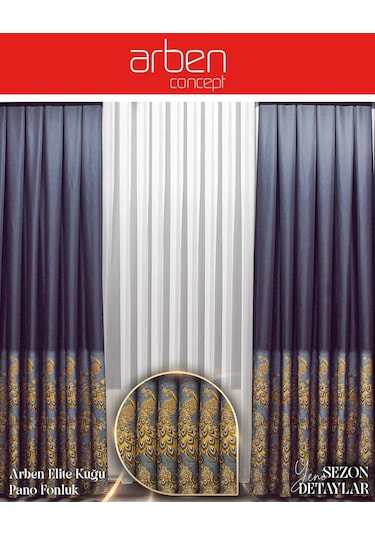 Arben Concept Elite Kuğu Pano Fon Perde / Ölçünüze Özel Dikim Lacivert