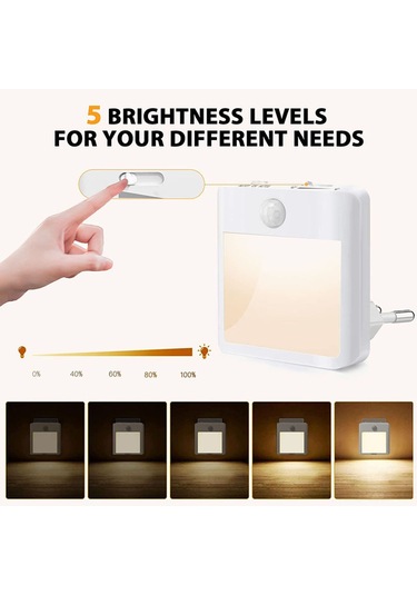 Wezone Led Hareket Sensörlü Duvar Lambası - Renk Sıcaklığı Ayarlanabilir, Enerji Tasarruflu, Akıllı Otomatik Açma-kapama, Ev Dekorasyonu İçin Uygun Beyaz