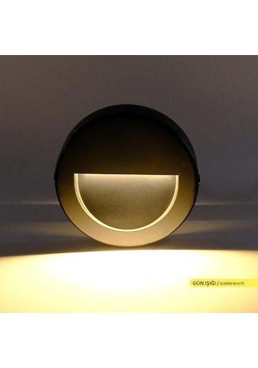 ACK 4W LED Duvar Apliği 3000K Günışığı Siyah Kasa Dekoratif Duvar Gün Işığı