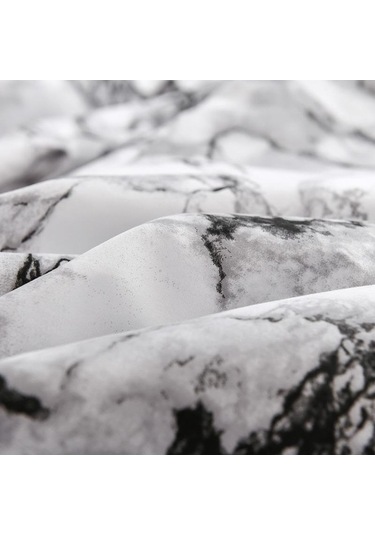 Novahub Blue Elastic Sheet Bed Cover With Non-slip Mat, Waterproof Marble Fitted Sheet, Pillowcase Included - 99x190x35cm Mor