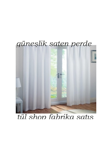 Güneşlik Saten Kalın Gramajlı Ütü İstemez Güneşlk Perde (402268212) Kırık Beyaz
