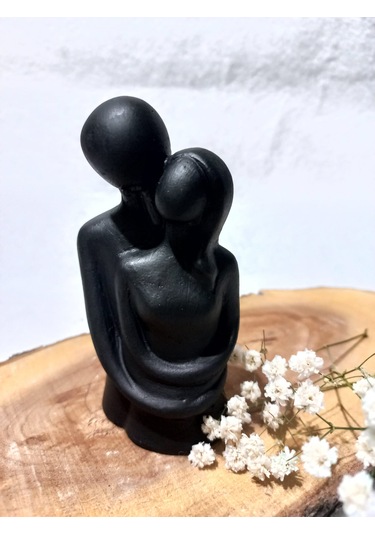 Sarılan Sevgili Biblo Siyah 01