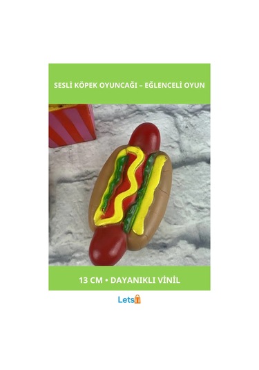 Sesli Hot Dog Şeklinde Eğlenceli Köpek Oyuncağı