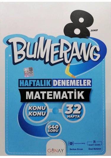 Günay 8. Sınıf LGS Bumerang Haftalık Denemeler Matematik