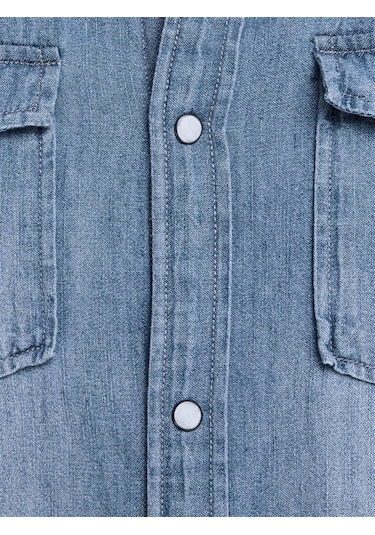 Jack&jones Jjesheridan L/s Noos Erkek Gömlek-12138115-medium Blue Denim Mavi