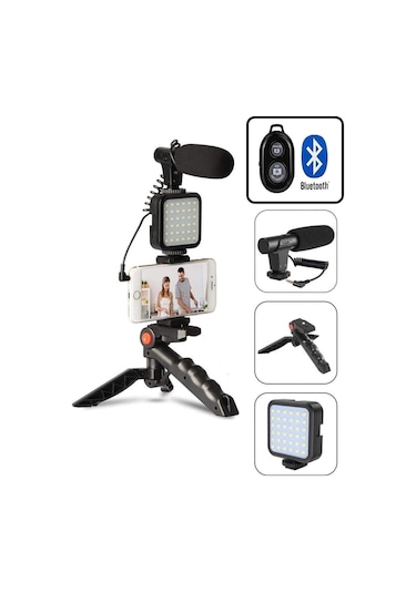 Home Paket Kit Video Fotoğraf Çekim Bluetooth Kumandalı Işık Ring Youtuber Set Senalstore
