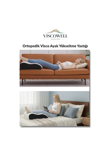Ortopedik Visco Ayak Yükseltme Yastığı Evde Dinlenme Ve Rahatlama İçin Gri