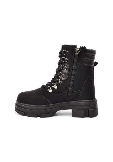 Walkway Sumi-f Siyah-zümrüt İçi Kürklü Fermuarlı Çocuk Bot 001