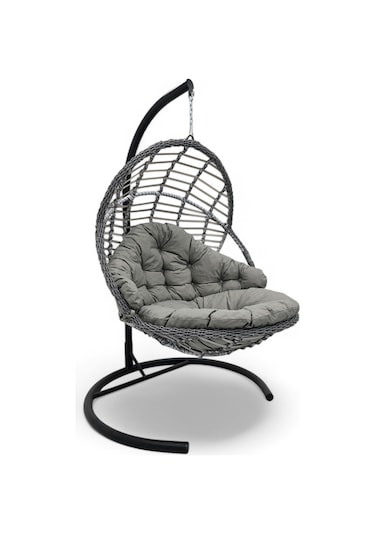 Wellagarden Apemia Rattan Gri Salıncak