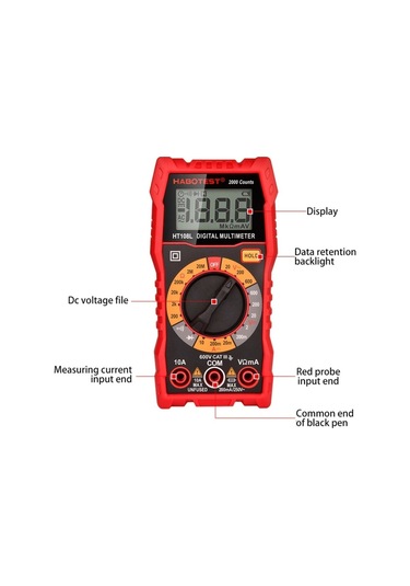 Butuglobal Ht108l 600v 10a Lcd Dijital Multimetre Dc Gerilim Diyot Frekans Multitester Akım Test Cihazı