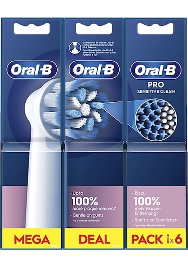 Oral-B EB60 Pro Sensitive Clean Yedek Diş Fırçası Başlığı Beyaz 6'lı