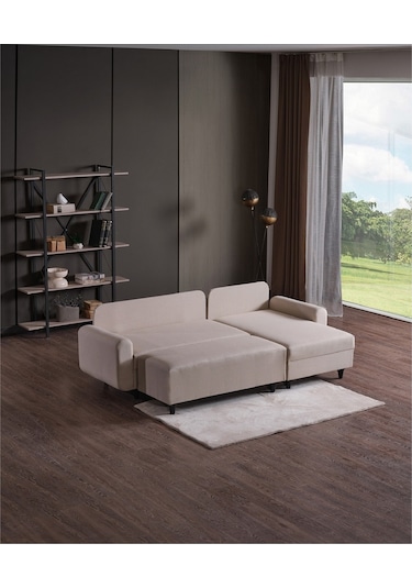 Kagu Corner Flavia Köşe Takımı Puflu Krem