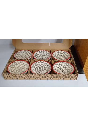 Konak Züccaciye Çerezlik 6 Lı Seramik Desenli Desenli