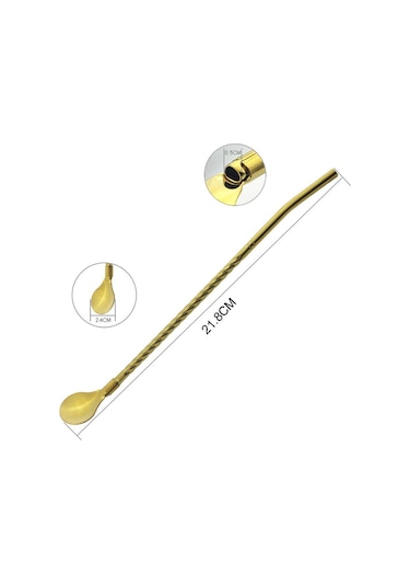 Çok Renkli 2 Adet/takım Siyah Yeniden Kullanılabilir Uzun Saman Kaşığı Renkli 304 Paslanma Çelik Pipetler Kepçe Bar Kaşık 56468886