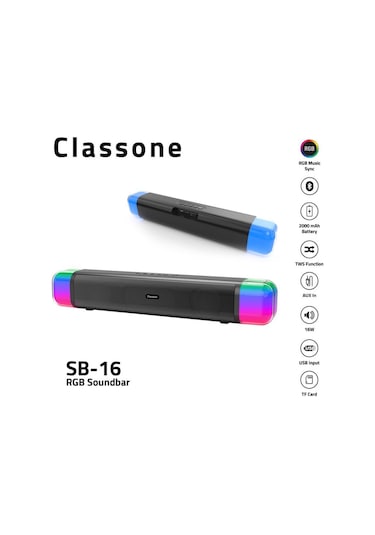 Classone Sb-16 Rgb Işık Bluetooth Soundbar