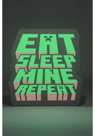 Minecraft Tasarımlı Gece Lambası Çok Renkli
