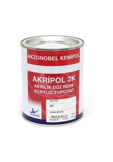 Akzonobel Akripol 2k Düz Renk -opak Beyaz-gt-1 Lt.