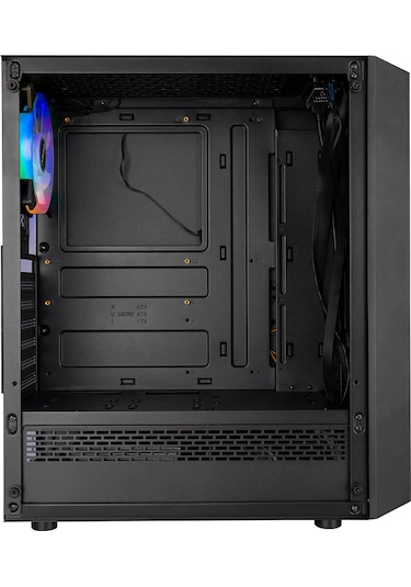 Everest Flat Mesh 4x12 CM RGB Fanlı Bilgisayar Kasası Siyah