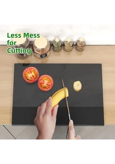 Xuweiwei Siyah 1 Adet Kaymaz Akrilik Kesme Tahtası, Meyve Doğrama Tahtası Siyah