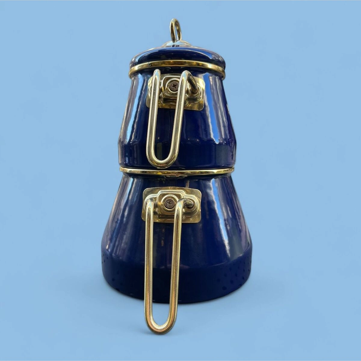 Taşev Robin Emaye Çaydanlık Takımı Lacivert Lacivert