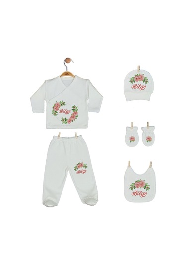 Pia Baby Gl 2202 İsme Özel Yastık Zıbın Set Krem