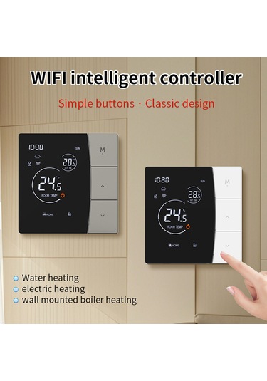 Yaozixa Sdm6 Akıllı Elektrikli Isıtıcı Termostati 16a - 3m Sensör Kablolu, Programlanabilir, Wifi Uzak Kontrol, Enerji Tasarruflu, Çocuk Kilidi