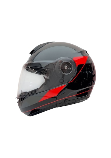 Zeus ZS-3050 BE7 Grey Red Çene Açılır Kask