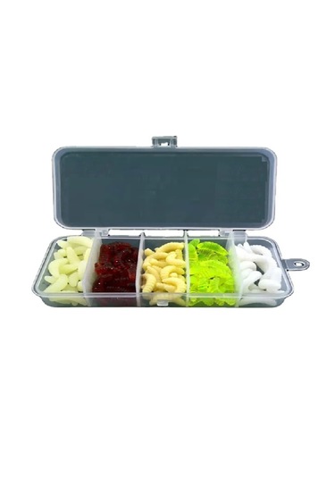 100 Adet 5 Renk - Kutulu - Silikon Balık Yemi Kurtçuk