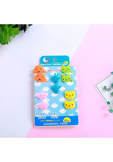 Ranyeek Ev Kullanıma Uygun Plastik Zürafa Figürlü Çocuk Meyve Çatalı - Pratik, Dayanıklı Ve Paketli Tatlı Çatalı Mavi