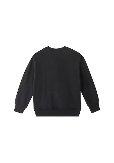 Msgm Çocuk Grafik Logolu Pamuklu Sweatshirt Siyah
