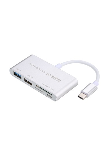 Wezone Alüminyum 5-in-1 Usb-c 3.1 Hub: Usb 3.0 Çevirici, Sd/tf Kart Okuyucu, Otg Desteği - Gümüş 5gbps