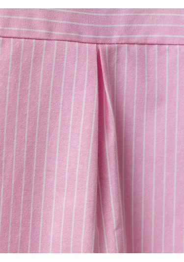 Komplimentos Kadınlar İçin Oversize Pembe Çizgili Yazlık Gömlek 331566044