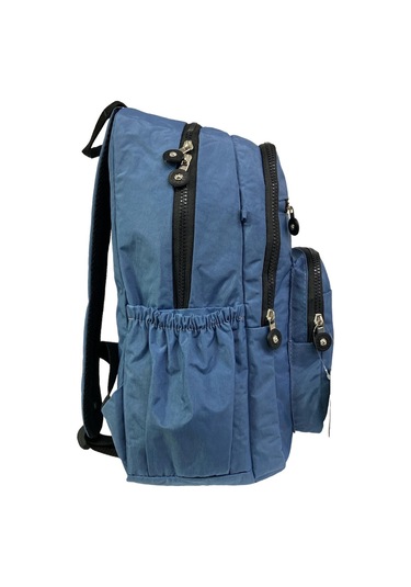 Su Geçirmez Kaliteli Astarlı Krinkıl Kumaş Unisex Iki Gözlü Okul Spor Seyahat Sırt Çantası 30x38cm Mavi Su Geçirmez Kaliteli Astarlı Krinkıl Kumaş Unisex Iki Gözlü Okul Spor Seyahat Sırt Çantası 30x38cm Mavi