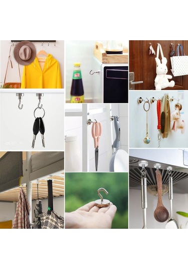 Buffer Güçlü Manyetik Çok Amaçlı 2'li Magnet Askı Gri