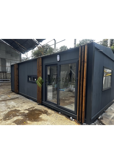 Simgesan Konteyner Ev 400x800 Ahşap Pergoleli Konteyner Ev