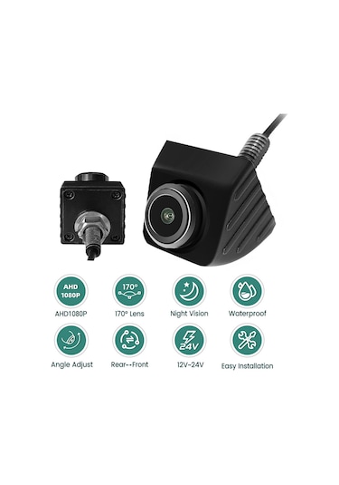 Maiyame Araç Geri Video Kamerası Ahd 720p Yüksek Kalite Gece Görüşü 170 Derece Geniş Açı Dönüştürülebilir Ccd Gümüş Tipi