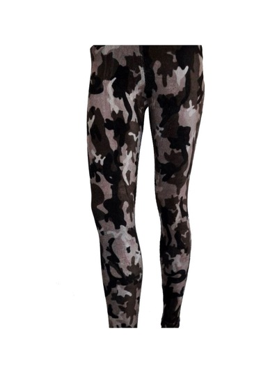 Besttrend Kadın Kamuflaj Fitilli Kadife Tayt (114)